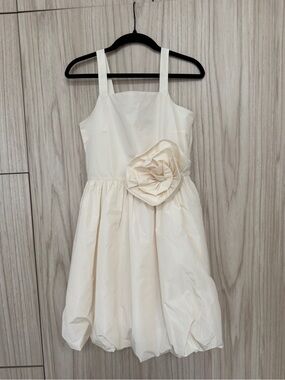 J Crew Bubble Hem Cream Flower Girl Bridesmaid Dress